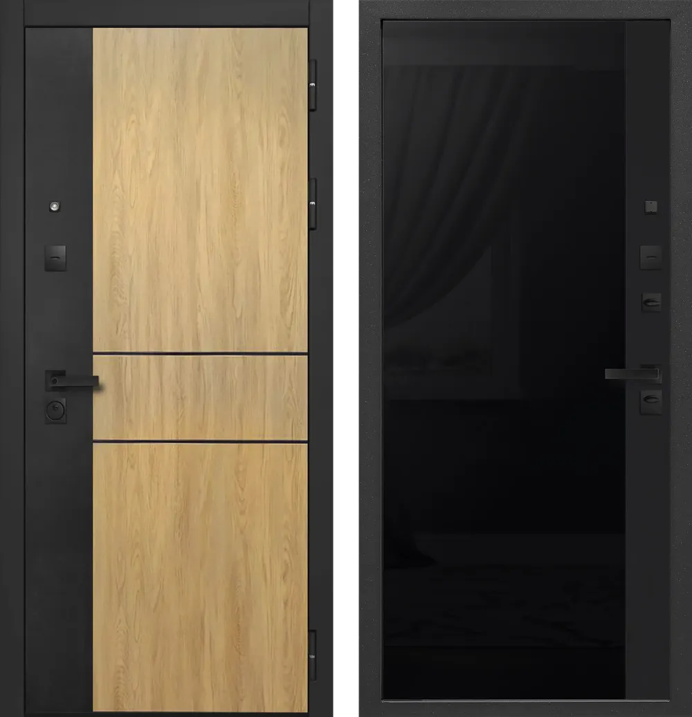 9 см Smart 2 Lacobel Black Сатин черный 860*2050 R