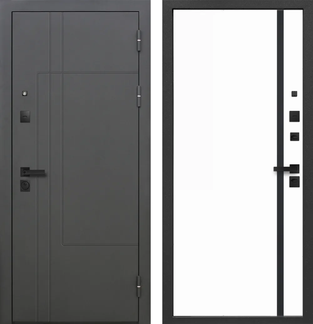 9 см Smart 4 Lacobel Black Эмалит белый 860*2050 R