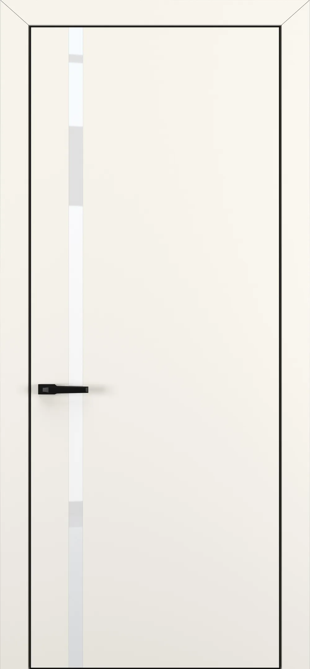 Актива ТК1 White Pure 800*2000 Молочный матовый ALU Черная с 4-х