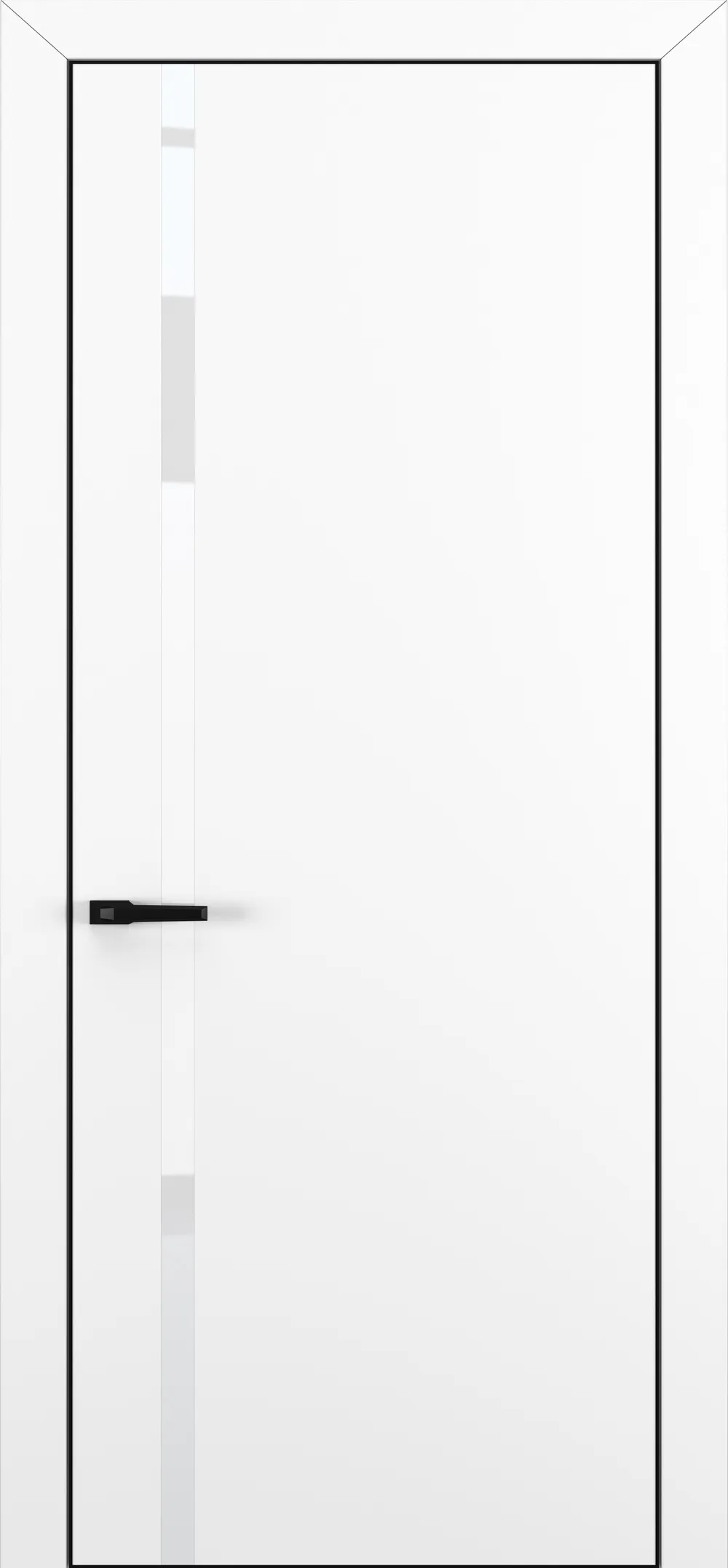 Актива ТК1 White Pure 800*2000 Белый матовый ALU Черная с 4-х
